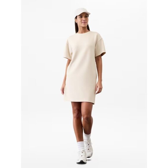 Athleta L Seasoft Rib Tee Dress Bone Large Regular - Picture 4 of 9